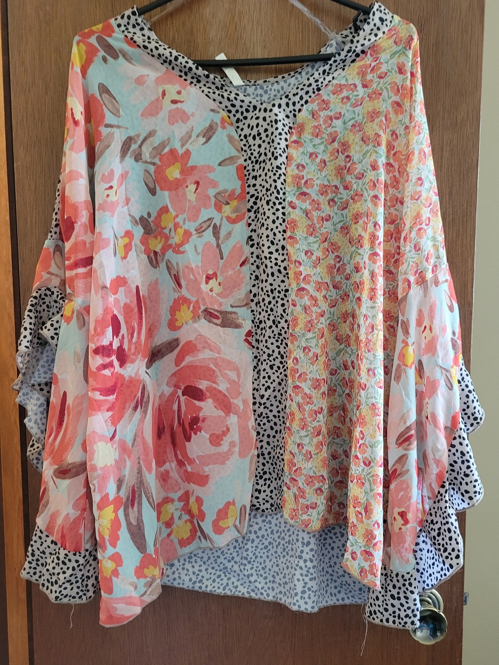 Hesed Floral Patchwork Boho Top.
